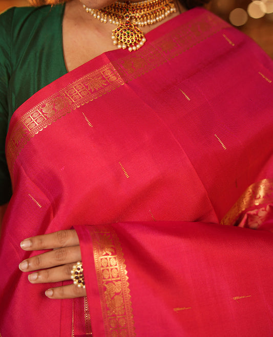 Pink Kanchipuram Chettinad Saree