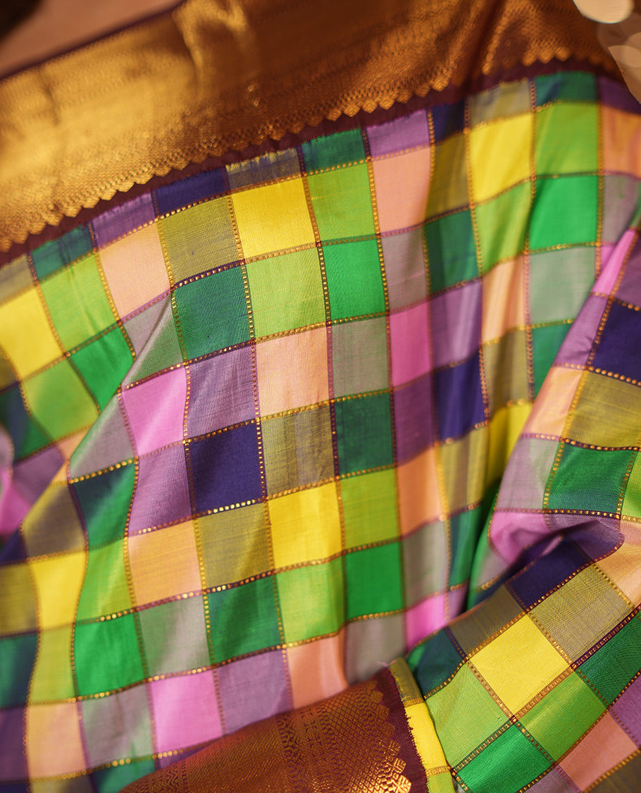 MultiColor Checks Saree