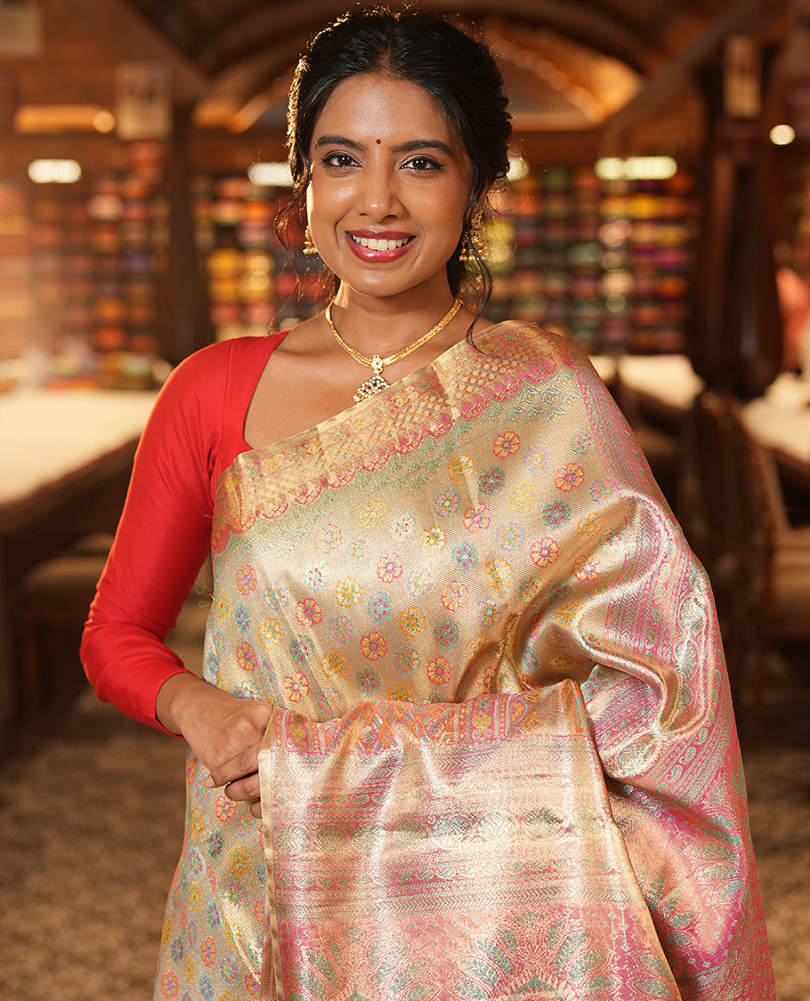 Gold Kanchipuram Tissue Bridal Silk Saree