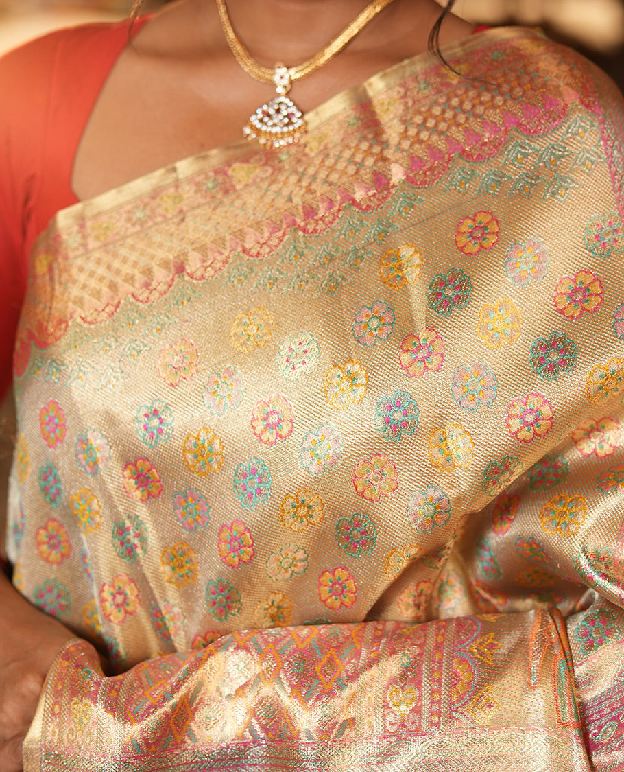Gold Kanchipuram Tissue Bridal Silk Saree