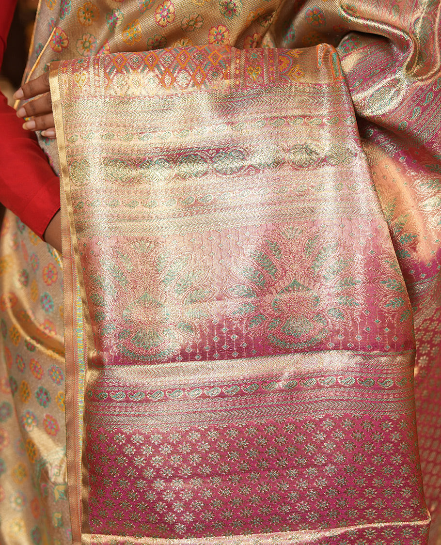 Gold Kanchipuram Tissue Bridal Silk Saree