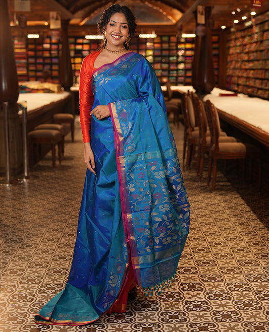 Blue Butta Uppada Silk Saree