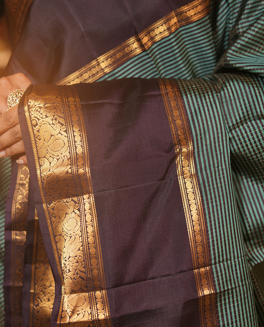 Green Stripes Mayuri Soft Silk Saree