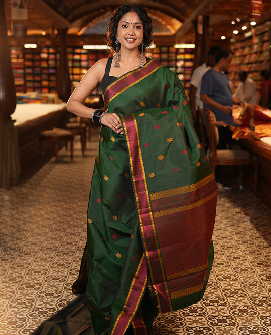 Green Zari Butta Kanchi Silk