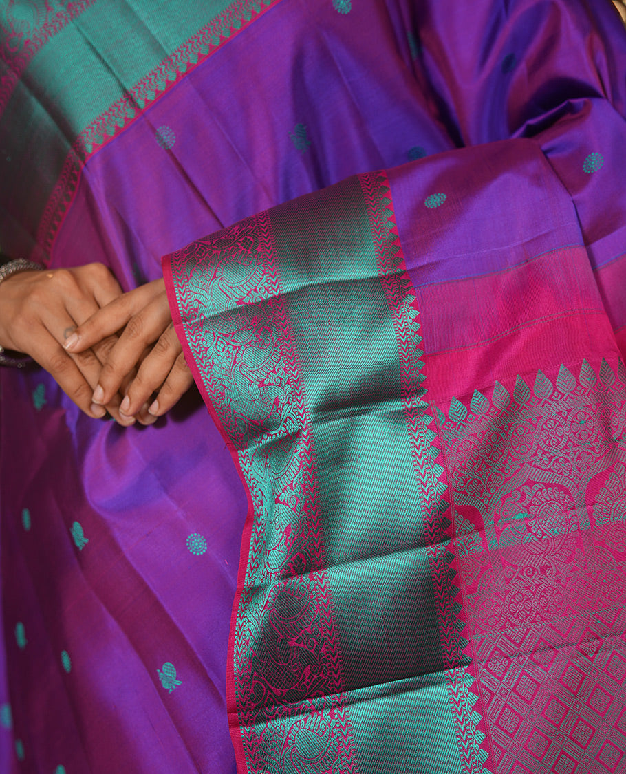 Violet Zari Butta Kanchi Silk