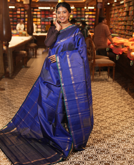 Blue Butta Kanchipuram Silk Saree