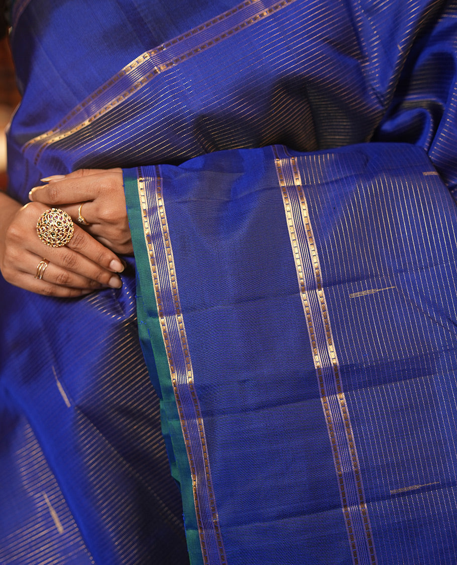 Blue Butta Kanchipuram Silk Saree