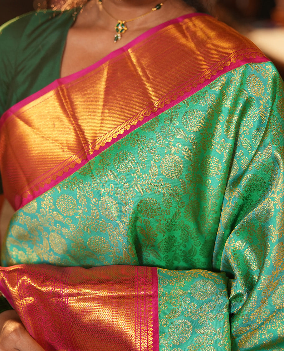 Turquoise Kanchi Silk