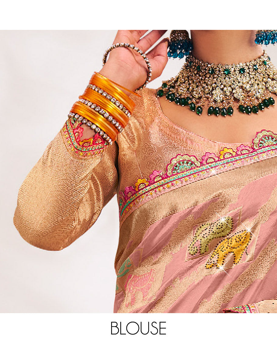 Pink Fancy Organza Designer Saree
