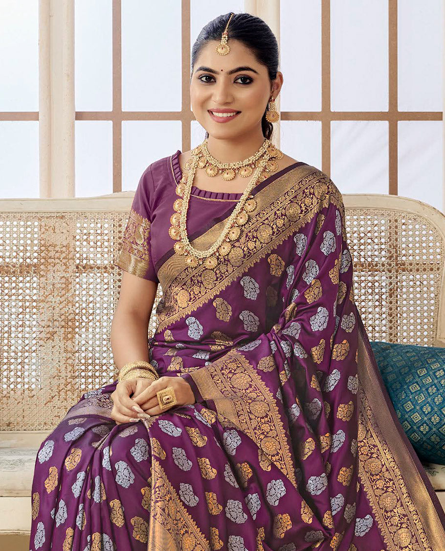 Purple Designer Catalog Saree