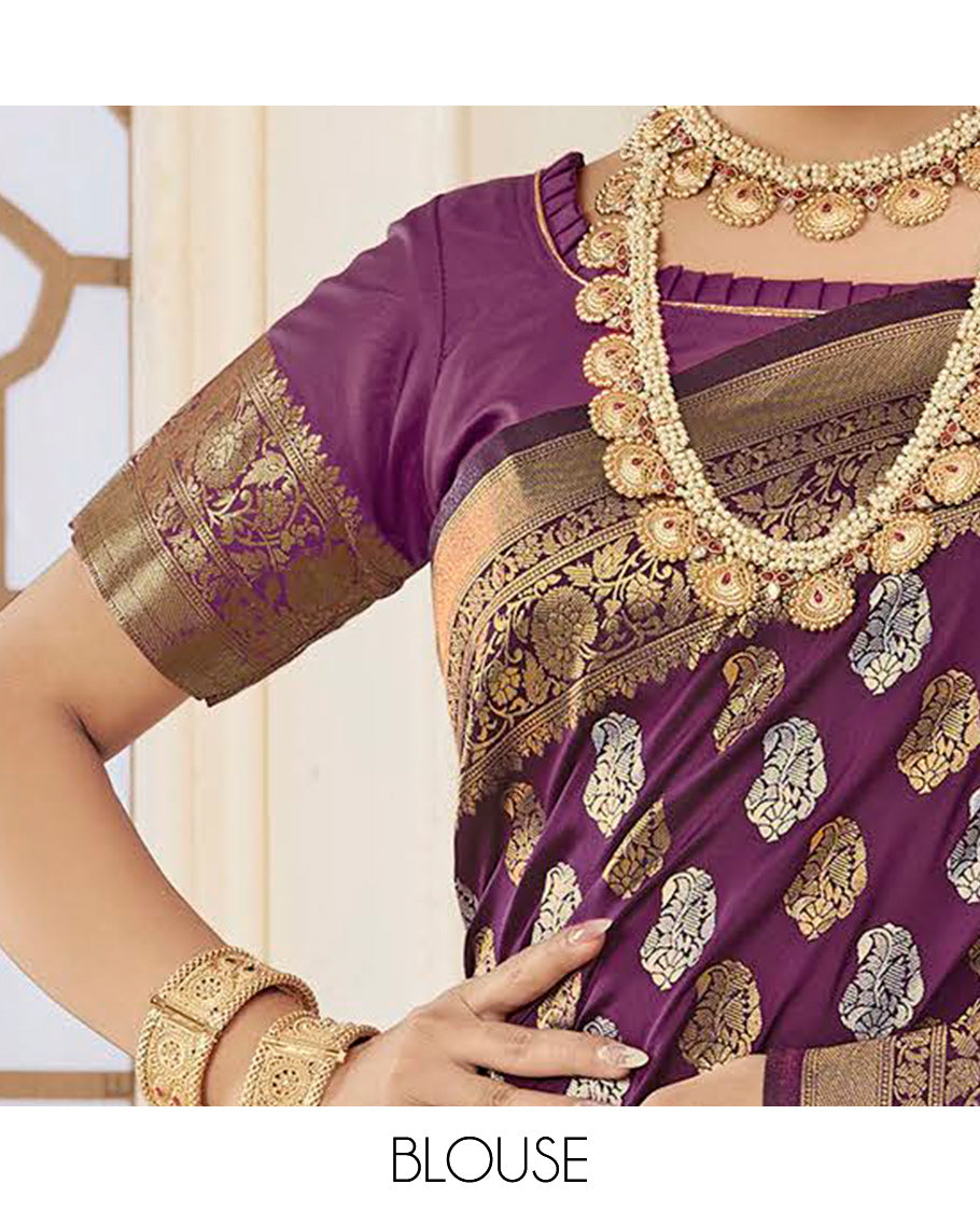Purple Designer Catalog Saree