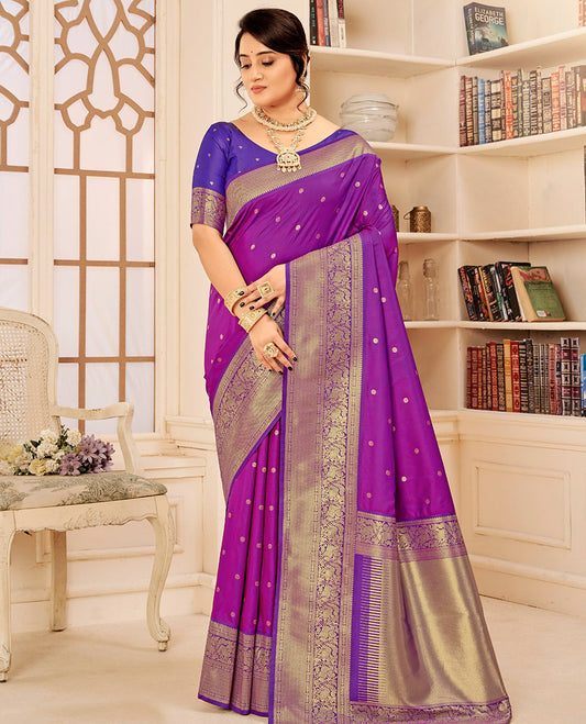Pink Art Silk Designer Catalog Saree, Subtly Sparkled with Zari Buttas, a Contrast Traditional Zari Border, Gleaming Zari Pallu, and a Contrast Blouse