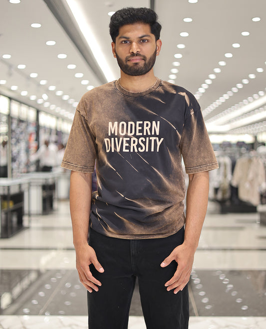 Black Cotton-Blended T-Shirt, Elevated with Typography Print, Comes with a Crew Neck, Half-Sleeves, Oversized Fit, and Long Length