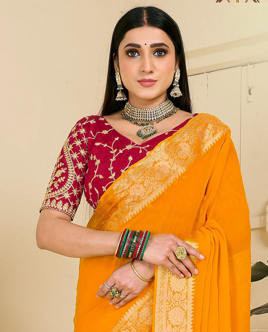Orange Designer Catalog Saree