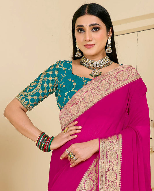 Rani Pink Designer Catalog Saree