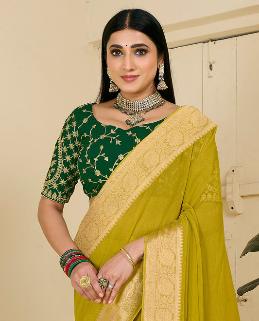 Green Designer Catalog Saree