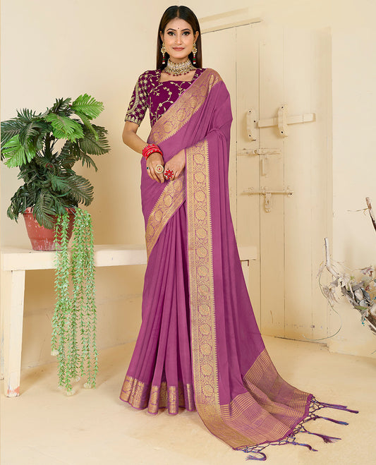 Purple Designer Catalog Saree