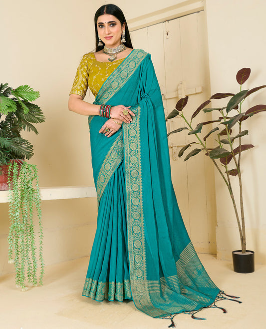 Teal Designer Catalog Saree