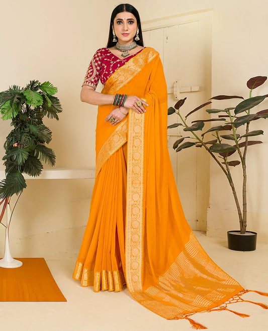 Orange Designer Catalog Saree