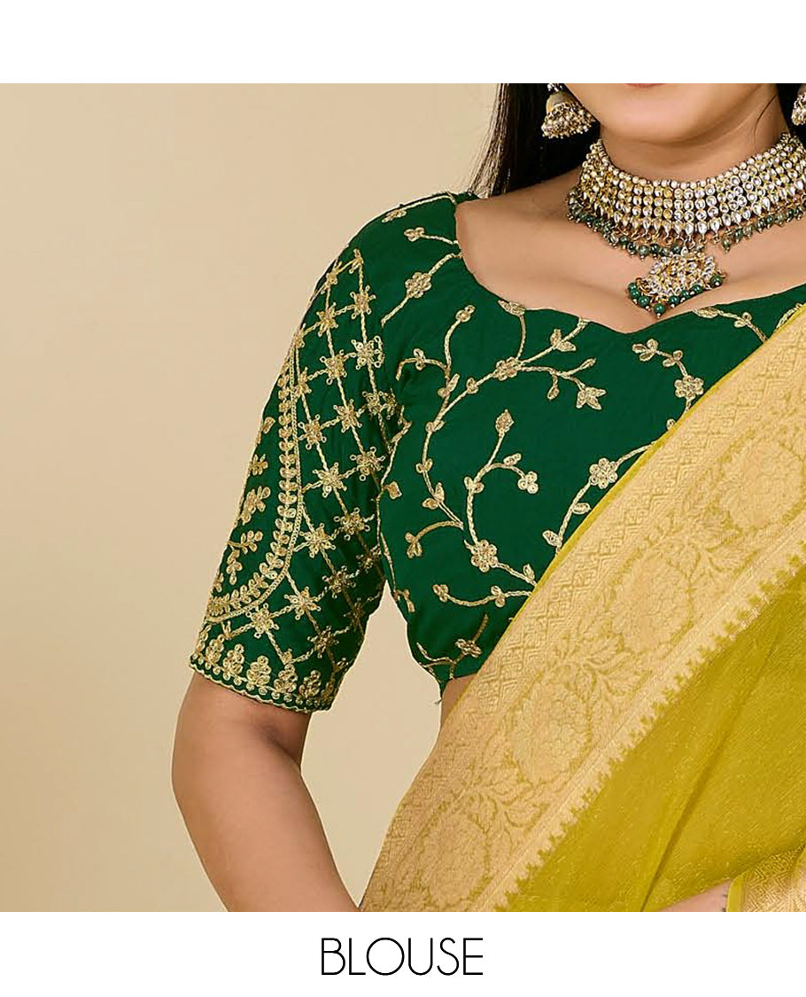 Green Designer Catalog Saree