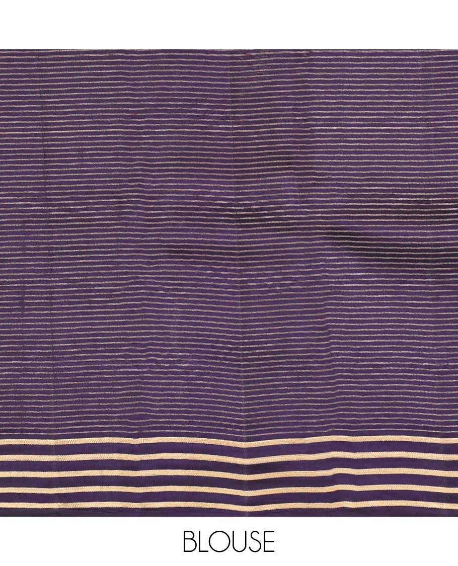 Violet zari buttas vasundhara elite silk saree,  zari striped border & pallu of intricate designs