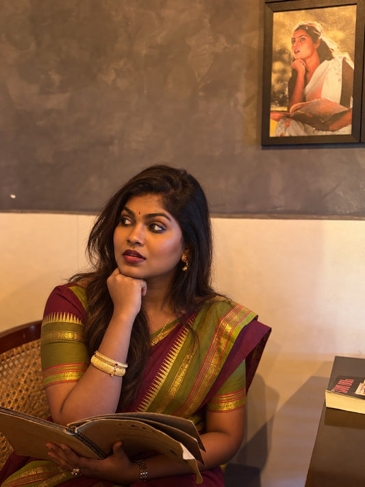 Coffee Brown Chettinad Cotton Saree