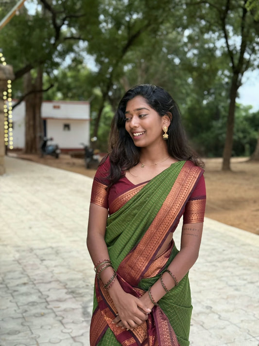 Green Kalyani Cotton Saree