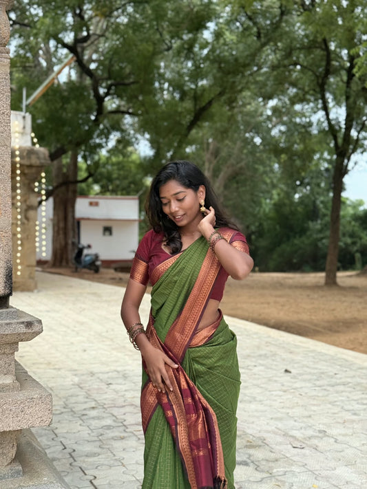 Green Kalyani Cotton Saree