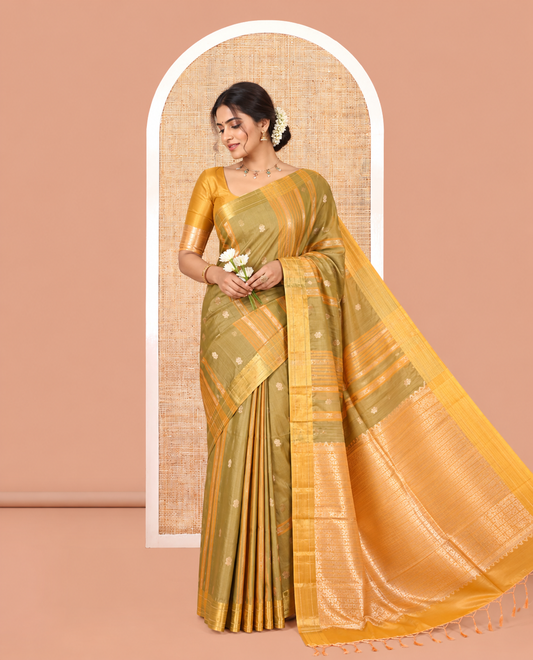 Mehendi Semi-Soft Silk Saree