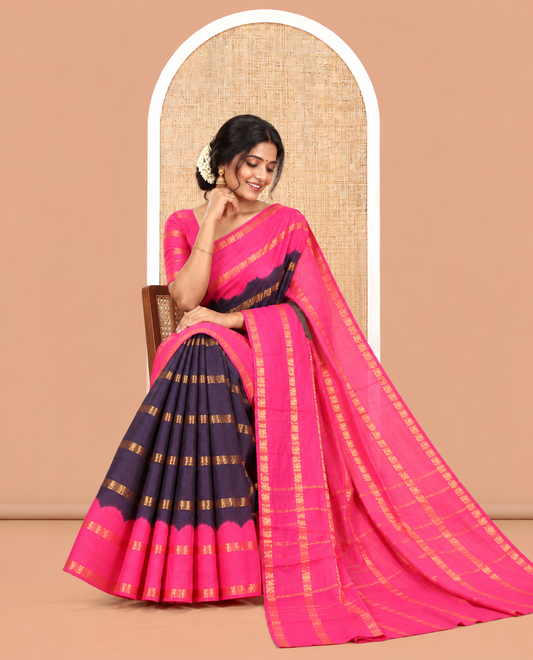 Blue Sungudi Cotton Saree
