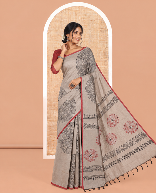 Grey South Cotton Saree