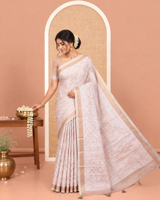 Chikku Manipuri Tussar Saree