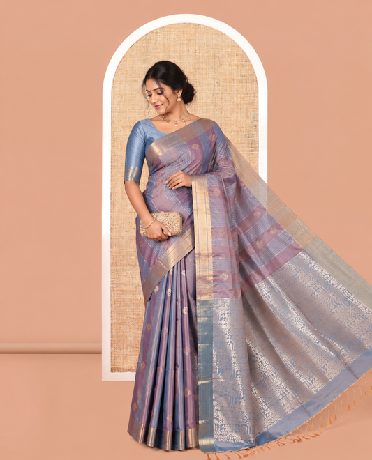 Navy Blue Semi-Soft Silk Saree