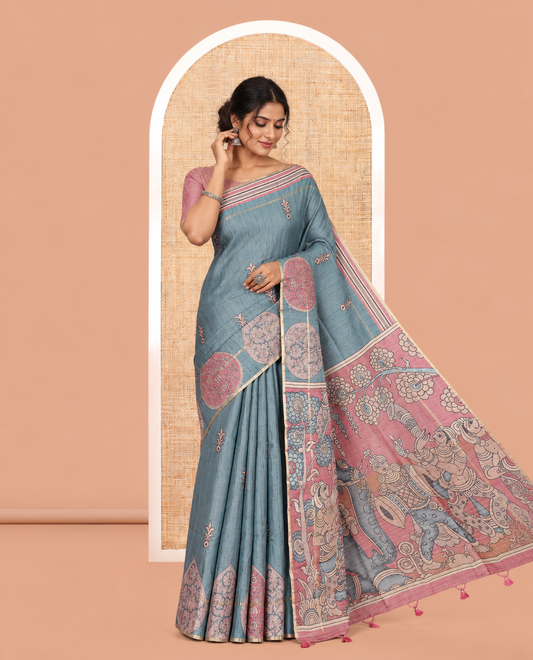 Peacock Fancy Tussar Saree