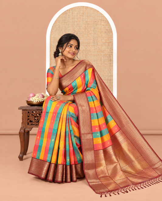 Maroon Fancy Softy Silk Saree