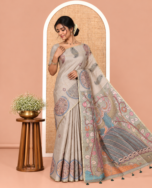 Chikku Fancy Tussar Saree