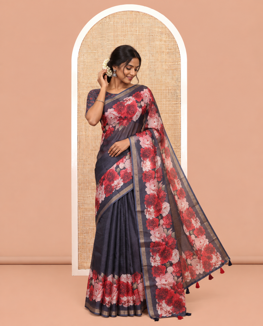 Black Kota Chex Saree