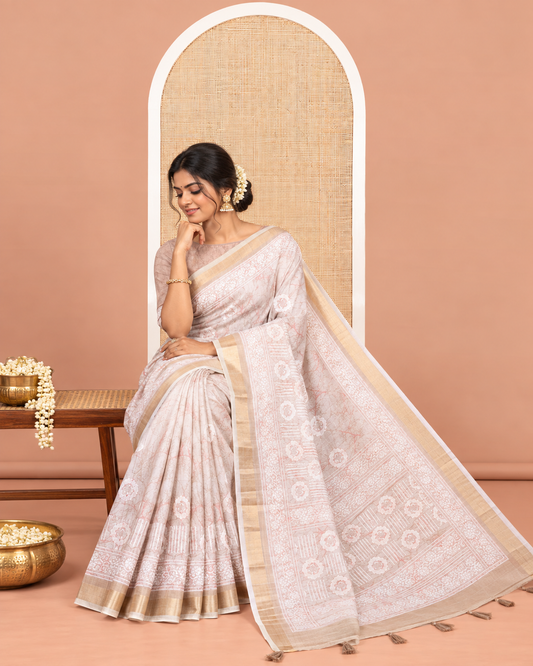 Chikku Manipuri Tussar Saree