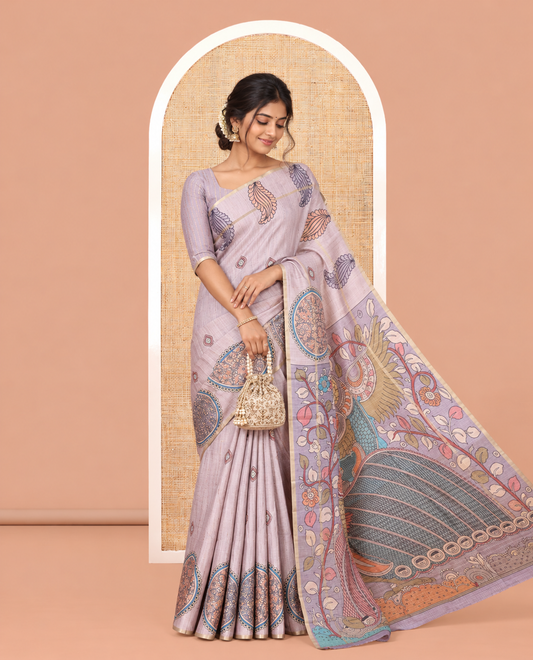 Lavender Fancy Tussar Saree