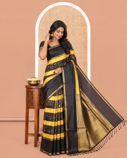 Mustard Elite Soft Silk Saree