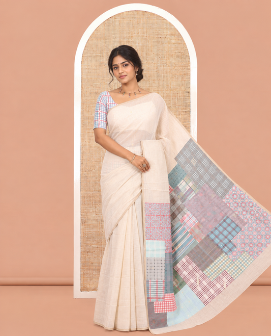 Borderless Chikku-Rama Munga Cotton Saree