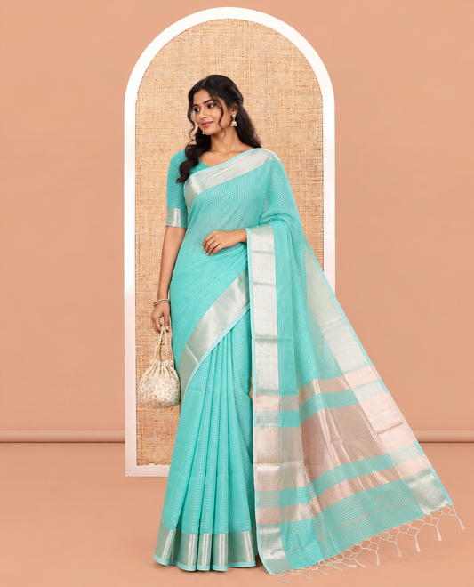 Blue Kota Cotton Saree