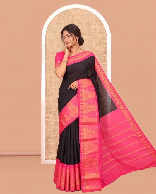 Wine Plain Sungudi Cotton Saree