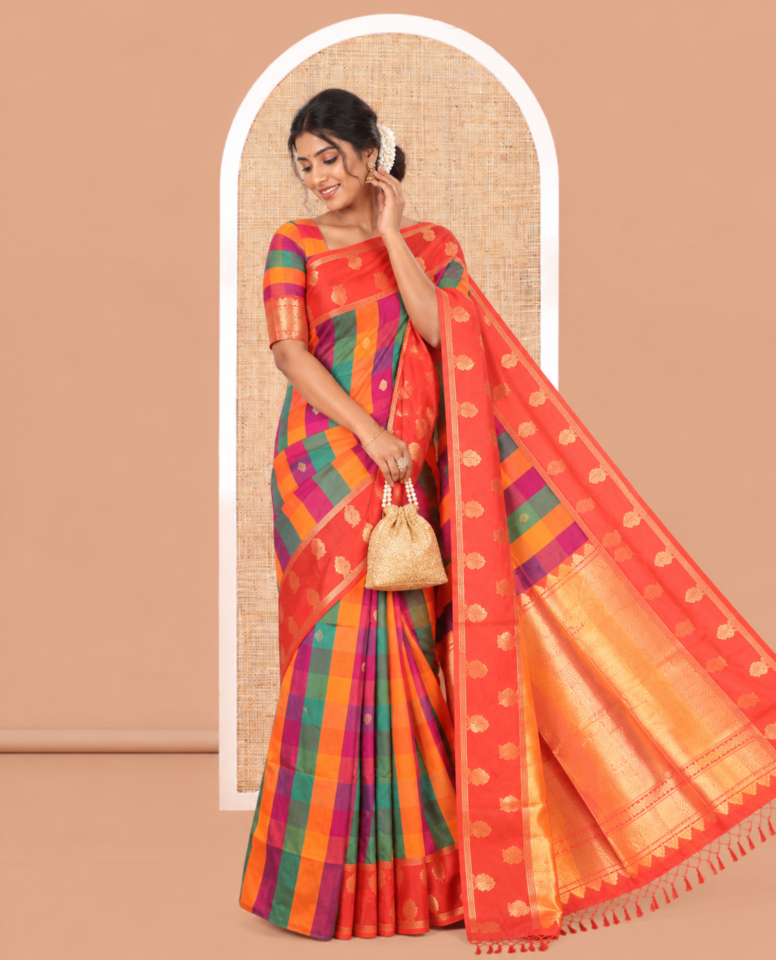Pink Pochampally Ikat Cotton Saree