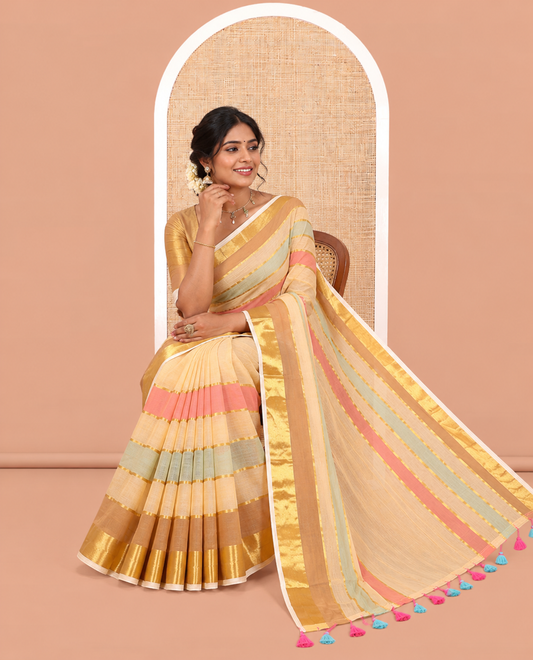 Chikku Khadi Mul Cotton Saree