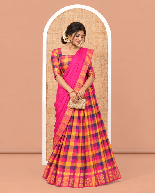 Multi-Color Mercerised Cotton Saree