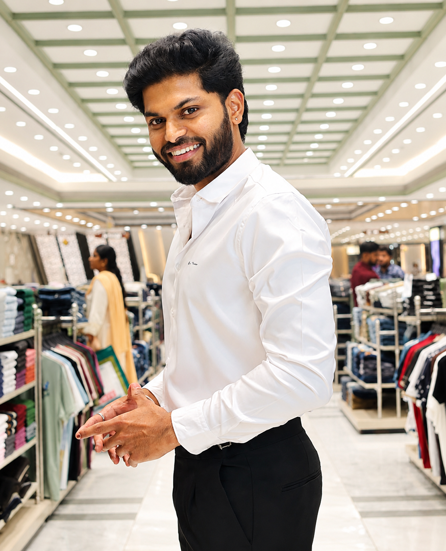 White Solid Satin Formal Shirt, Featuring a Spread Collar, Full Sleeves, Slim Fit, and Regular Length