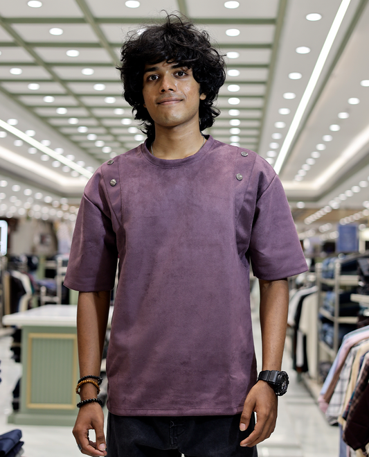 Purple Faux Suede T-Shirt